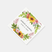 Waterverf Zonnebloem Boho Bloemen Bruiloft Servet (Hoek)