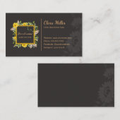 Waterverf zonnebloem-boho florale visitekaartje (Voorkant / Achterkant)