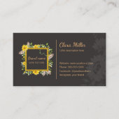 Waterverf zonnebloem-boho florale visitekaartje (Voorkant)