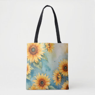 Waterverf Zonnebloem Breeze Canvas tas