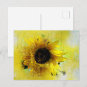 Waterverf Zonnebloem Briefkaart (Voorkant / Achterkant)