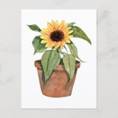 Waterverf Zonnebloem Briefkaart (Voorkant)