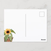 Waterverf Zonnebloem Briefkaart (Achterkant)