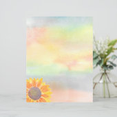 Waterverf Zonnebloem briefpapier Papier (Staand voorkant)