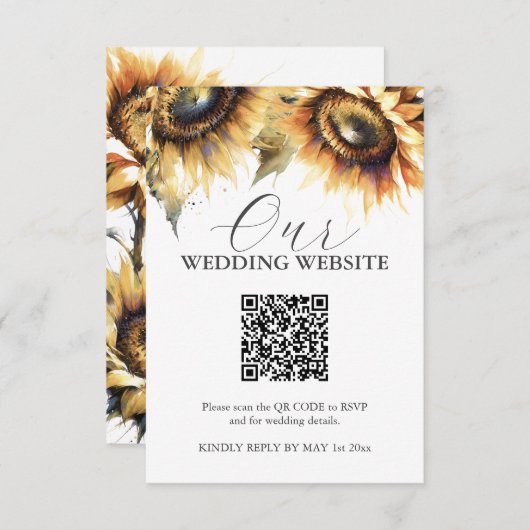 Waterverf Zonnebloem Bruiloft Behuizing Kaarten (Voorkant / Achterkant)