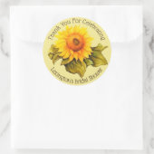  Waterverf Zonnebloem Bruiloft Gast Favor Ronde Sticker (Tas)