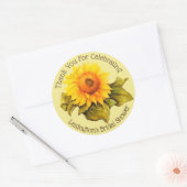  Waterverf Zonnebloem Bruiloft Gast Favor Ronde Sticker (Envelop)