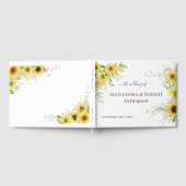 Waterverf Zonnebloem bruiloft gastenboek