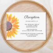 Waterverf zonnebloem bruiloft receptie informatiekaartje