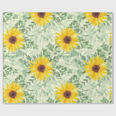 Waterverf Zonnebloem Cadeaupapier (Vlak)