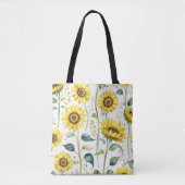Waterverf Zonnebloem Canvas tas (Voorkant)