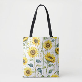 Waterverf Zonnebloem Canvas tas