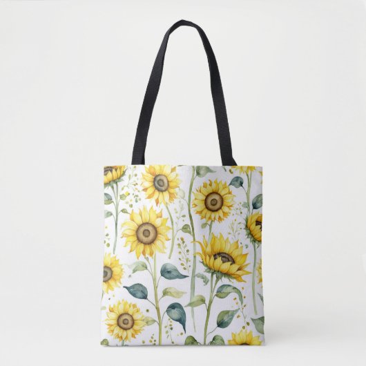 Waterverf Zonnebloem Canvas tas (Voorkant)