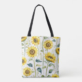 Waterverf Zonnebloem Canvas tas (Achterkant)