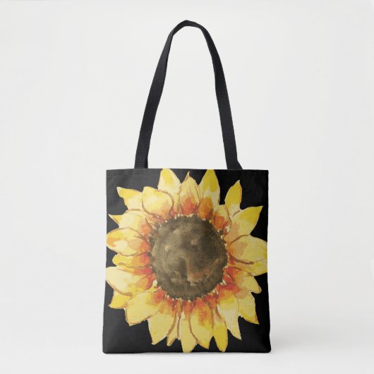 Waterverf Zonnebloem Canvas tas (Voorkant)