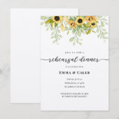 Waterverf Zonnebloem Cascade Repetitie Diner Kaart (Voorkant / Achterkant)