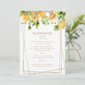 Waterverf Zonnebloem Cascade Vrijgezellenfeest Kaart (Staand voorkant)