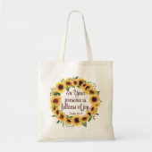 Waterverf Zonnebloem Christelijke Scripting Joy Qu Tote Bag (Voorkant)