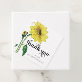 Waterverf Zonnebloem Dank u Sticker Bedankjes Labels (In situ)