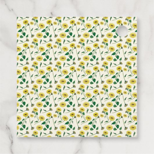 Waterverf Zonnebloem Dank u Sticker Bedankjes Labels (Achterkant)