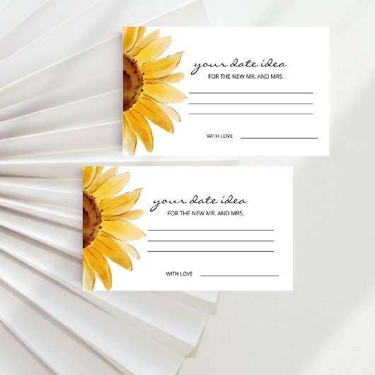 Waterverf zonnebloem Datum nacht ideeën Date jar Informatiekaartje