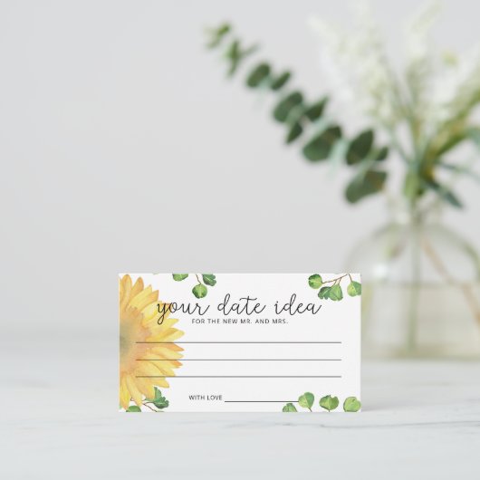 Waterverf zonnebloem Datum nachtideeën \ Datum jar Informatiekaartje (Staand voorkant)