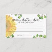 Waterverf zonnebloem Datum nachtideeën \ Datum jar Informatiekaartje (Voorkant)