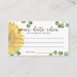Waterverf zonnebloem Datum nachtideeën \ Datum jar Informatiekaartje