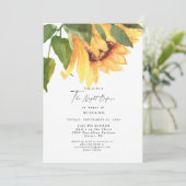 Waterverf Zonnebloem De nacht voor het huwelijk Kaart (Staand voorkant)