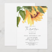 Waterverf Zonnebloem De nacht voor het huwelijk Kaart (Voorkant / Achterkant)