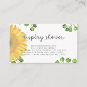 Waterverf zonnebloem displaydouche informatiekaartje (Voorkant)