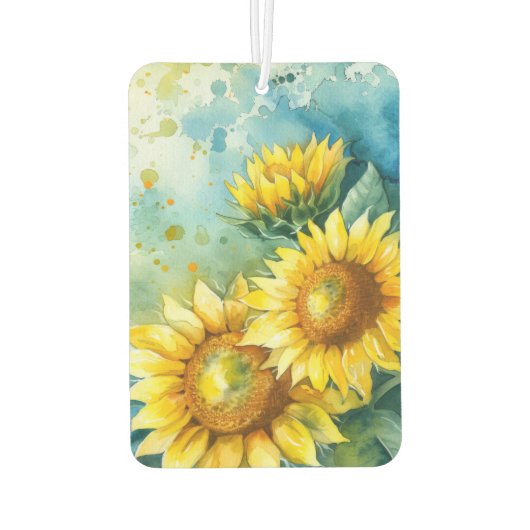 Waterverf Zonnebloem Donker Blauwgroen Girly Signa Luchtverfrisser (Achterkant)