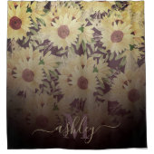 Waterverf Zonnebloem Douchegordijn (Voorkant)