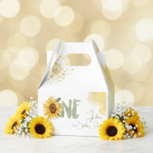 Waterverf zonnebloem eerste verjaardag