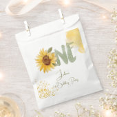Waterverf zonnebloem eerste verjaardag bedankzakje (Geknipt)
