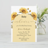 Waterverf Zonnebloem Elegant Baby shower Kaart (Staand voorkant)