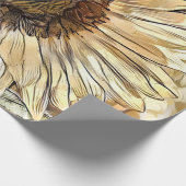 Waterverf Zonnebloem Elegant Collectie Cadeaupapier (Hoek)