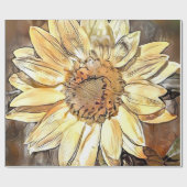 Waterverf Zonnebloem Elegant Collectie Cadeaupapier (Vlak)