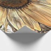 Waterverf Zonnebloem Elegant Collectie Cadeaupapier (Hoek)