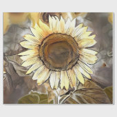 Waterverf Zonnebloem Elegant Collectie Cadeaupapier (Vlak)