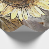 Waterverf Zonnebloem Elegant Collectie Cadeaupapier (Hoek)