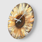 Waterverf Zonnebloem Elegant Collectie Grote Klok (Hoek)