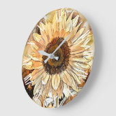 Waterverf Zonnebloem Elegant Collectie Grote Klok (Hoek)