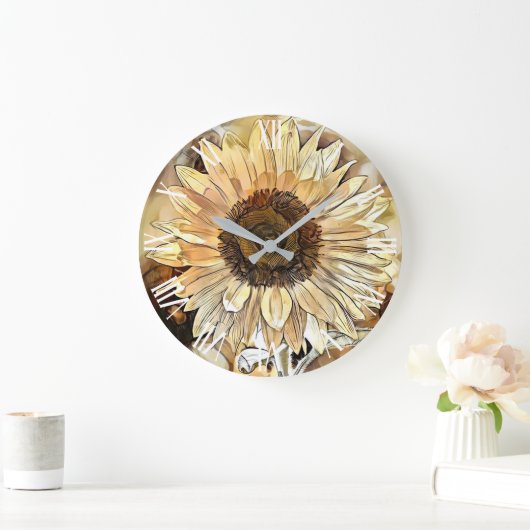 Waterverf Zonnebloem Elegant Collectie Grote Klok (Huis)