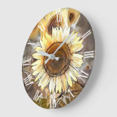 Waterverf Zonnebloem Elegant Collectie Grote Klok (Hoek)