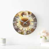 Waterverf Zonnebloem Elegant Collectie Grote Klok (Huis)
