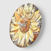 Waterverf Zonnebloem Elegant Collectie Grote Klok (Hoek)