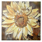 Waterverf Zonnebloem Elegant Collectie Tegeltje (Voorkant)