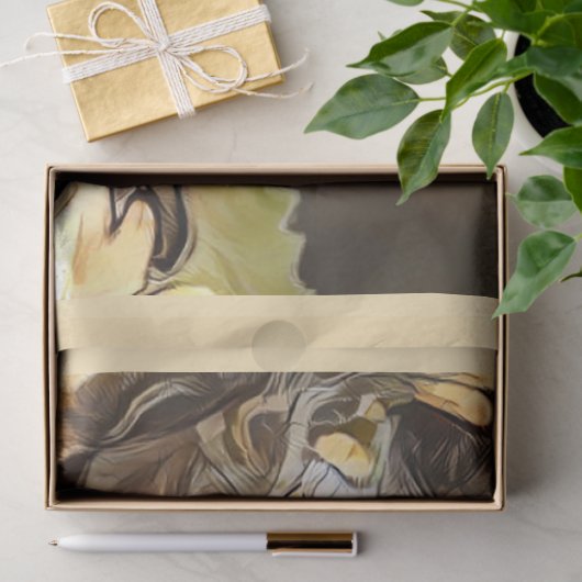 Waterverf Zonnebloem Elegant Collectie Tissuepapier (Geschenk)