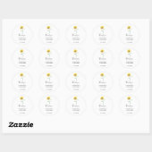 Waterverf Zonnebloem Elegant Eenvoudig Chic Modern Ronde Sticker (Vel)